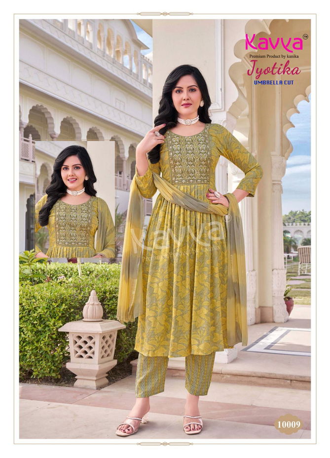 Jyotika Vol 10 By Kavya Capsule Foil Printed Kurti With Bottom Dupatta Wholesale Online